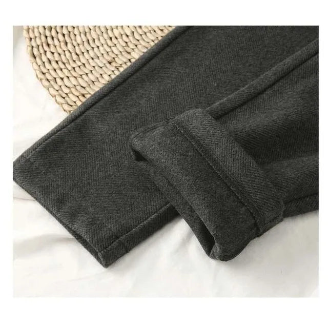 Elegant High-Waist Wool Pencil Trousers