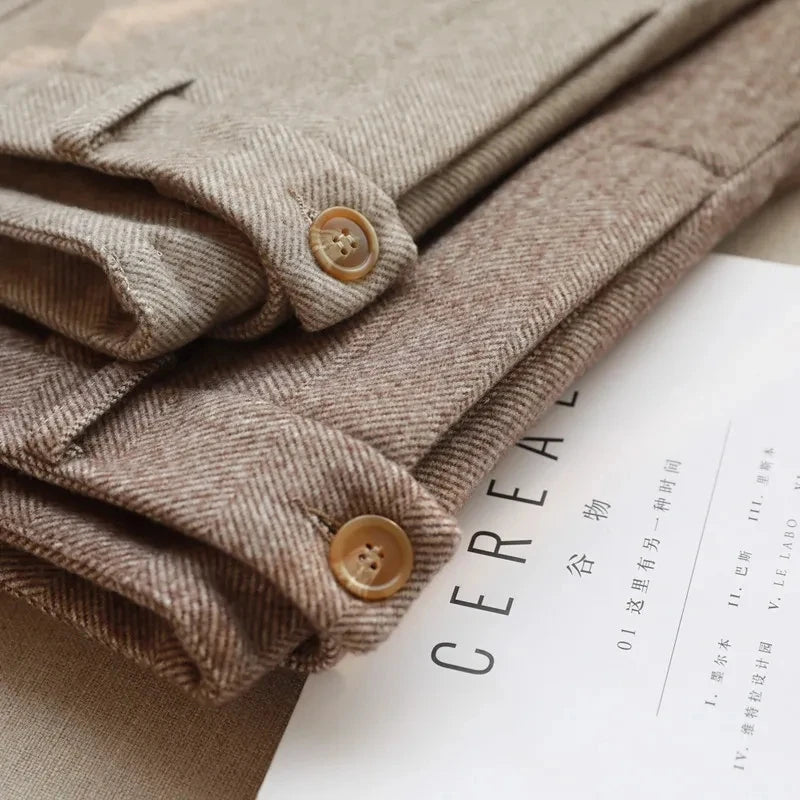 Calça lápis de lã harém feminina, terno casual de cintura alta, senhora do escritório, outono, inverno, 2022