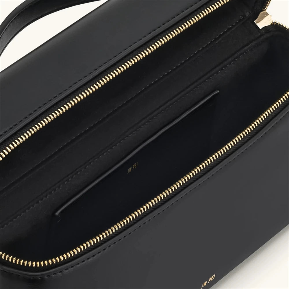 JW PEI Thea Women's Genuine Leather Handbag Lunchbox Style Top Handle Crossbody Bag Commuter-Friendly Shoulder Fashion,2025 New