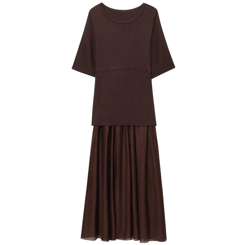 Chic Pleated Maxi Dress