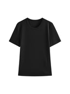FSLE Straight Shoulder White T-shirt Women 2025 Spring New Style All-match Slim Short-sleeved T-shirt Bottoming Shirt 25FS11303