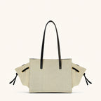 JW Pei New Canvas Black Motorcycle Style Tote Bag Women's Large Capacity Crossbody Purse for Commuters Underarm Shoulder Handbag