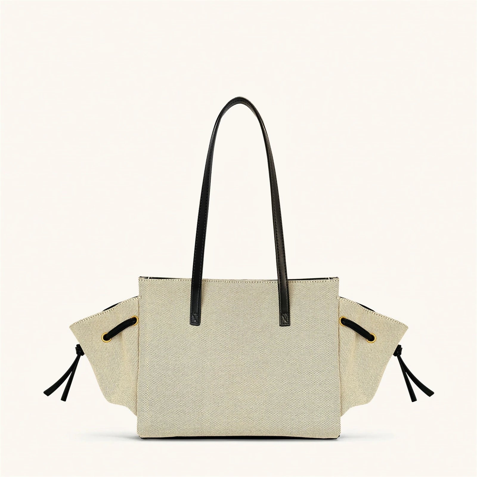JW Pei New Canvas Black Motorcycle Style Tote Bag Women's Large Capacity Crossbody Purse for Commuters Underarm Shoulder Handbag