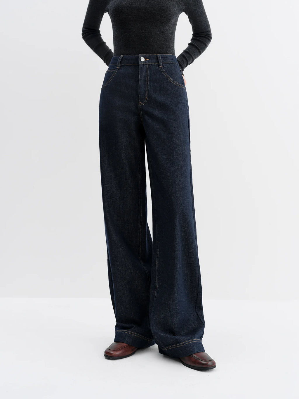 High-Waisted Straight Jeans for Women - Winter Style