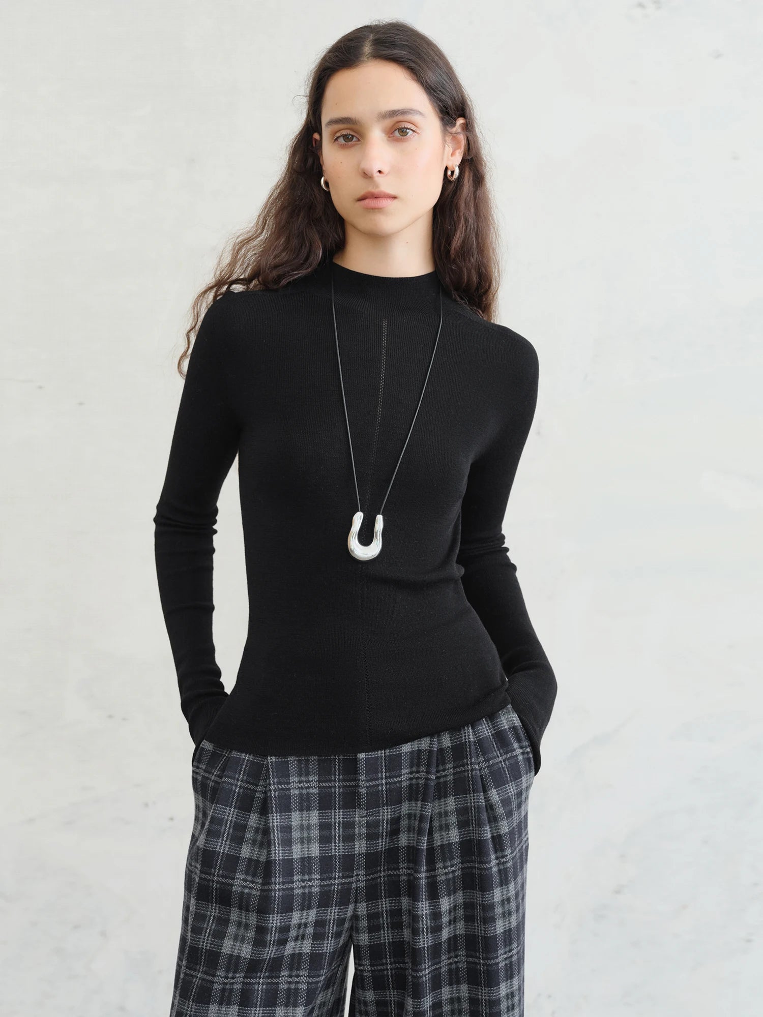 Premium Wool Mock Neck Thermal Layer Top