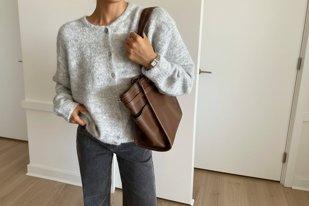 Hirsionsan elegante camisola de manga longa feminina 2024 novo único breasted feminino casual cardigan macio cashmere malha outwear