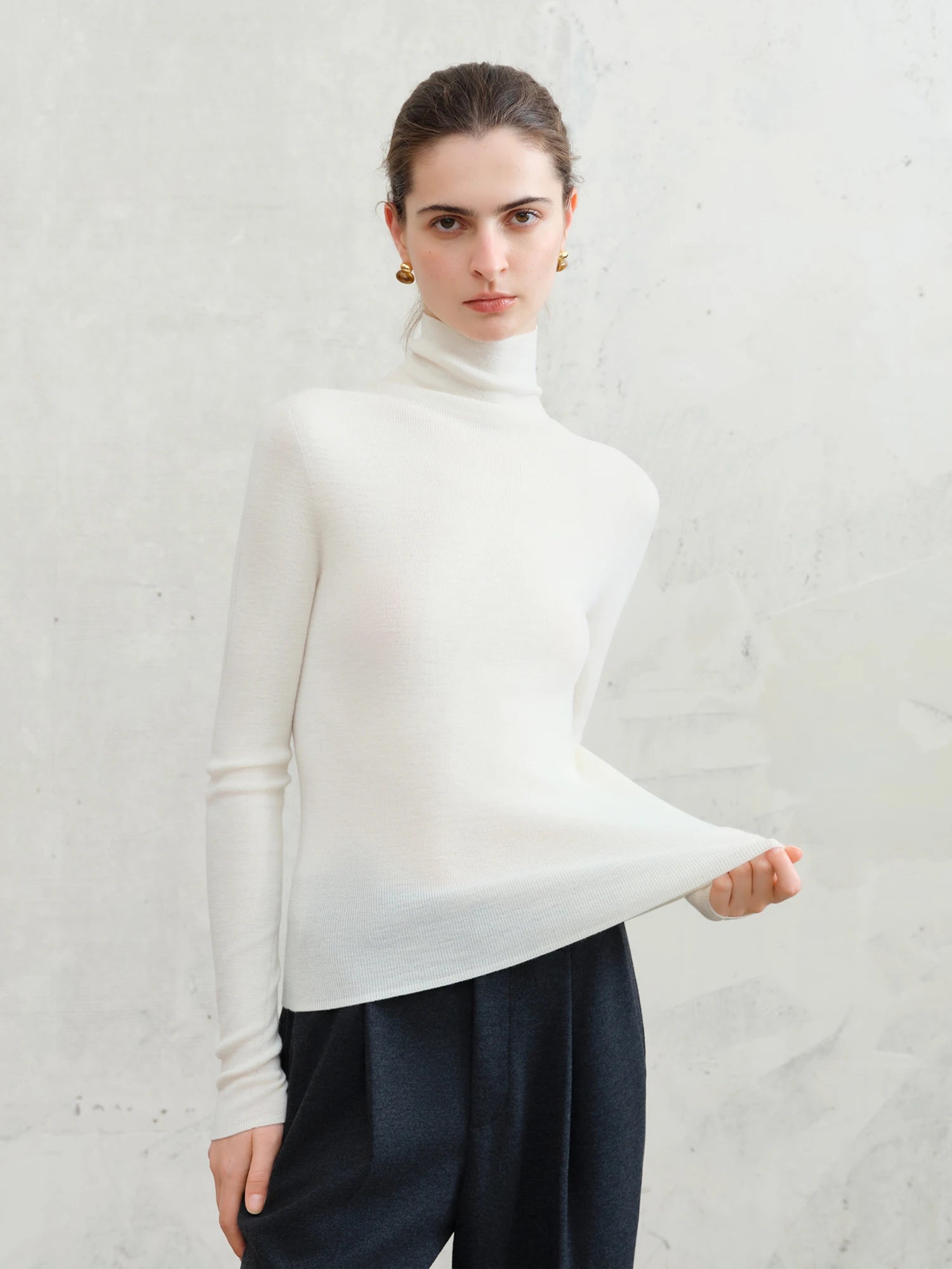 Premium Wool Mock Neck Thermal Layer Top