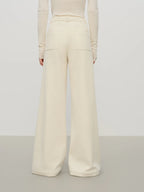 Fsle vintage relaxado drapeado reto casual tros tecido espinha de peixe para mulheres inverno 2025 nova chegada calças efeito de emagrecimento