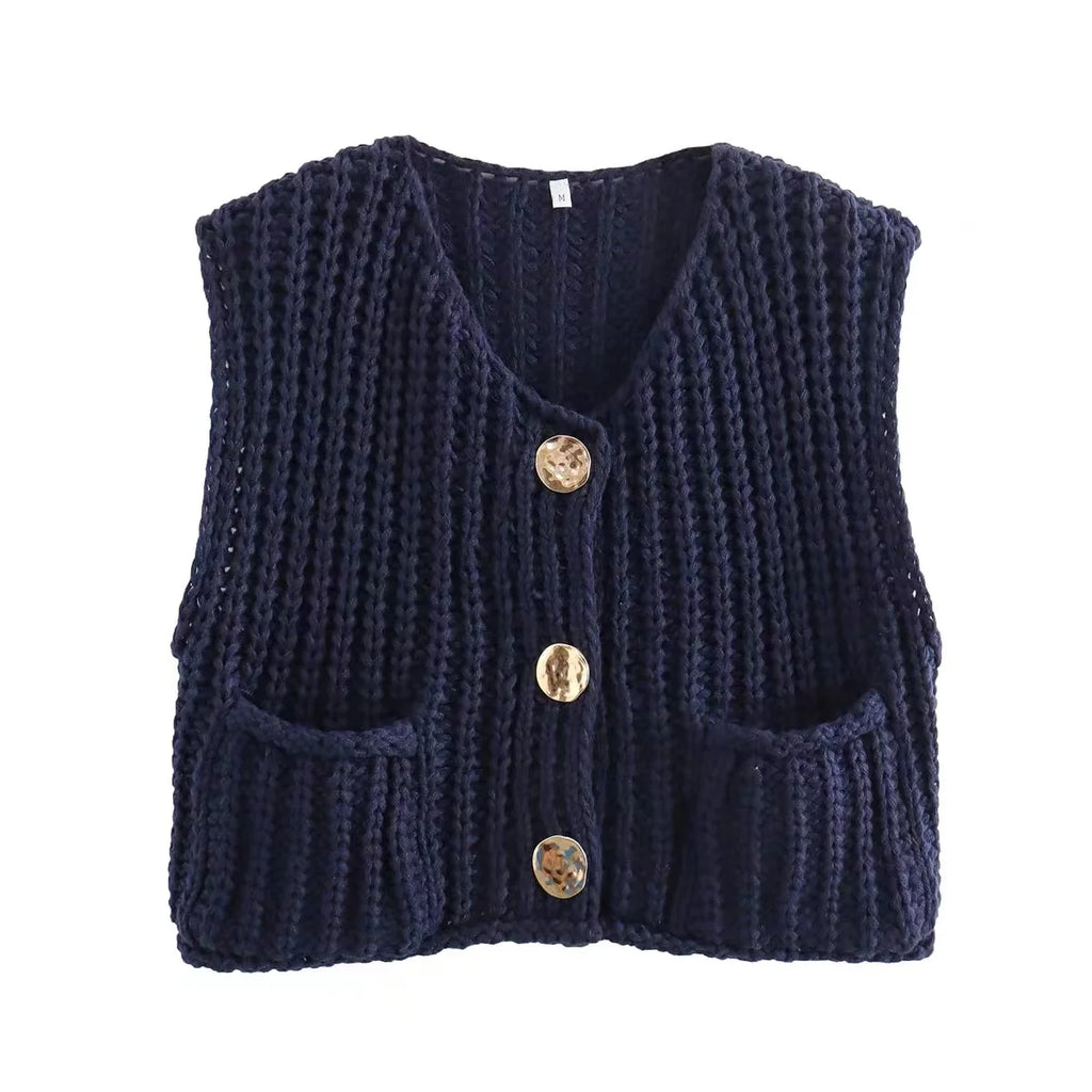 Chic Knit Sleeveless Vest for Women - Fall/Winter Essential