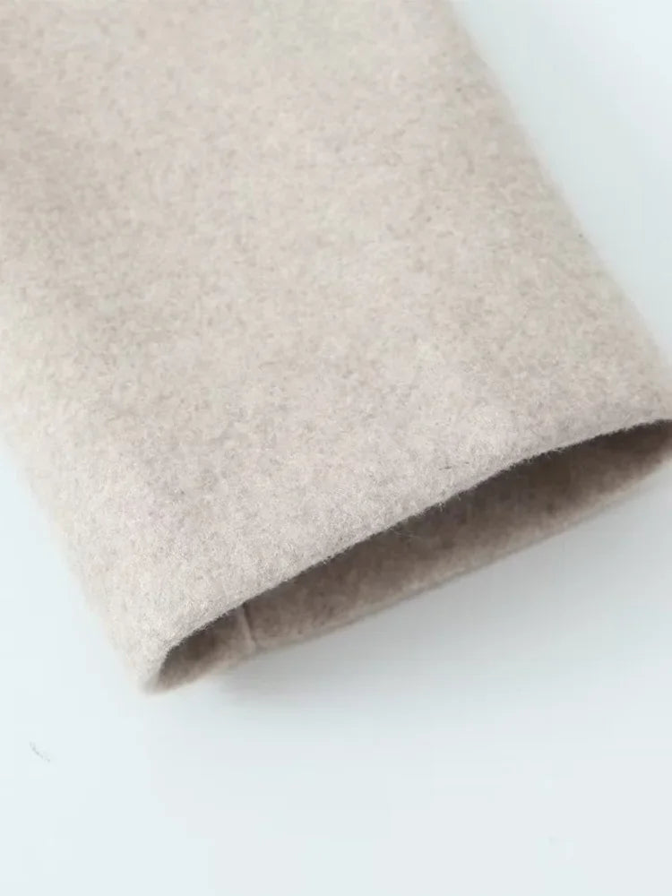 Willshela-Trincheira longa de ponto aberto feminino, decote em v vintage, mangas completas, roupas femininas chiques, moda sólida