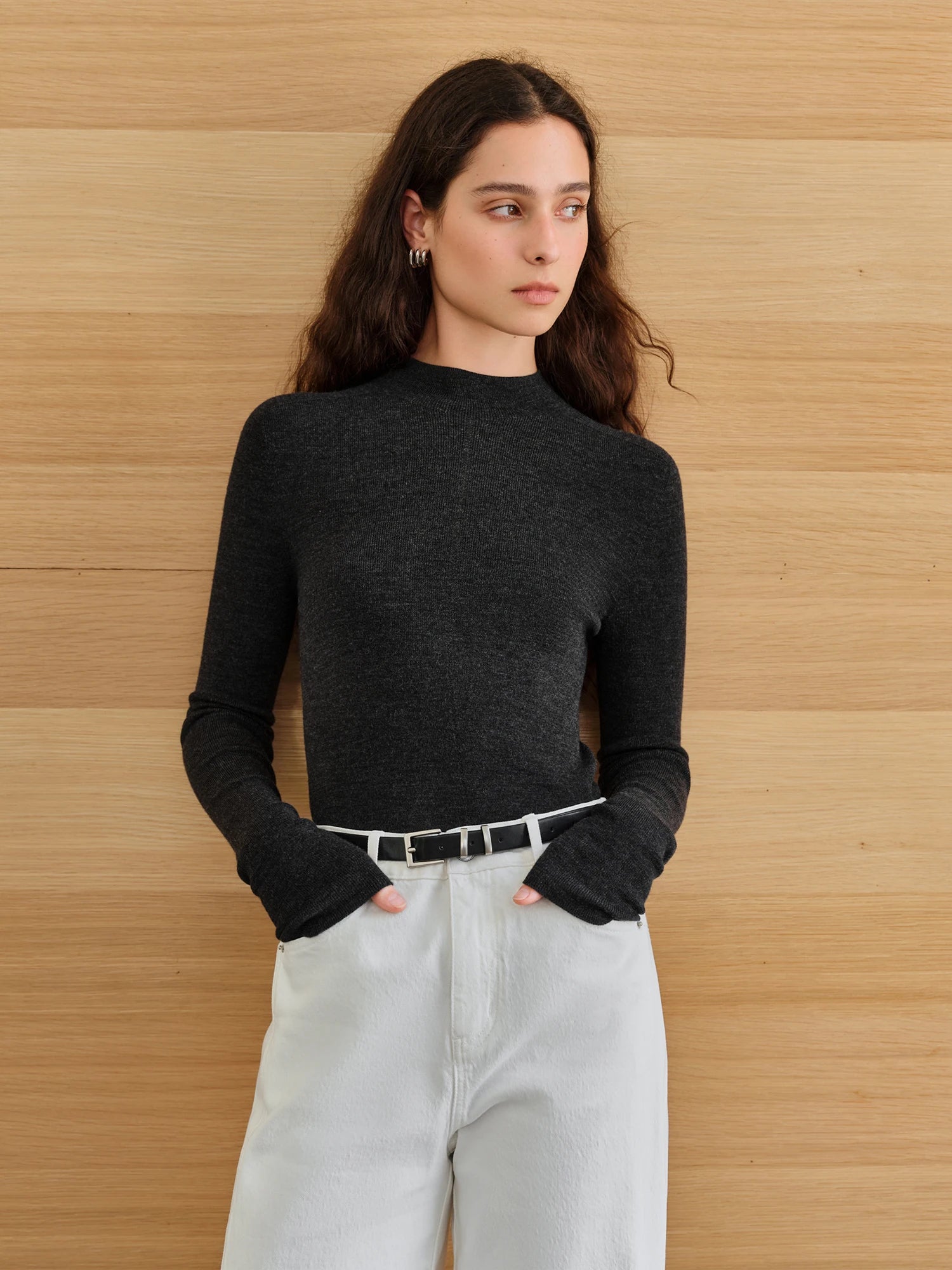 Premium Wool Mock Neck Thermal Layer Top