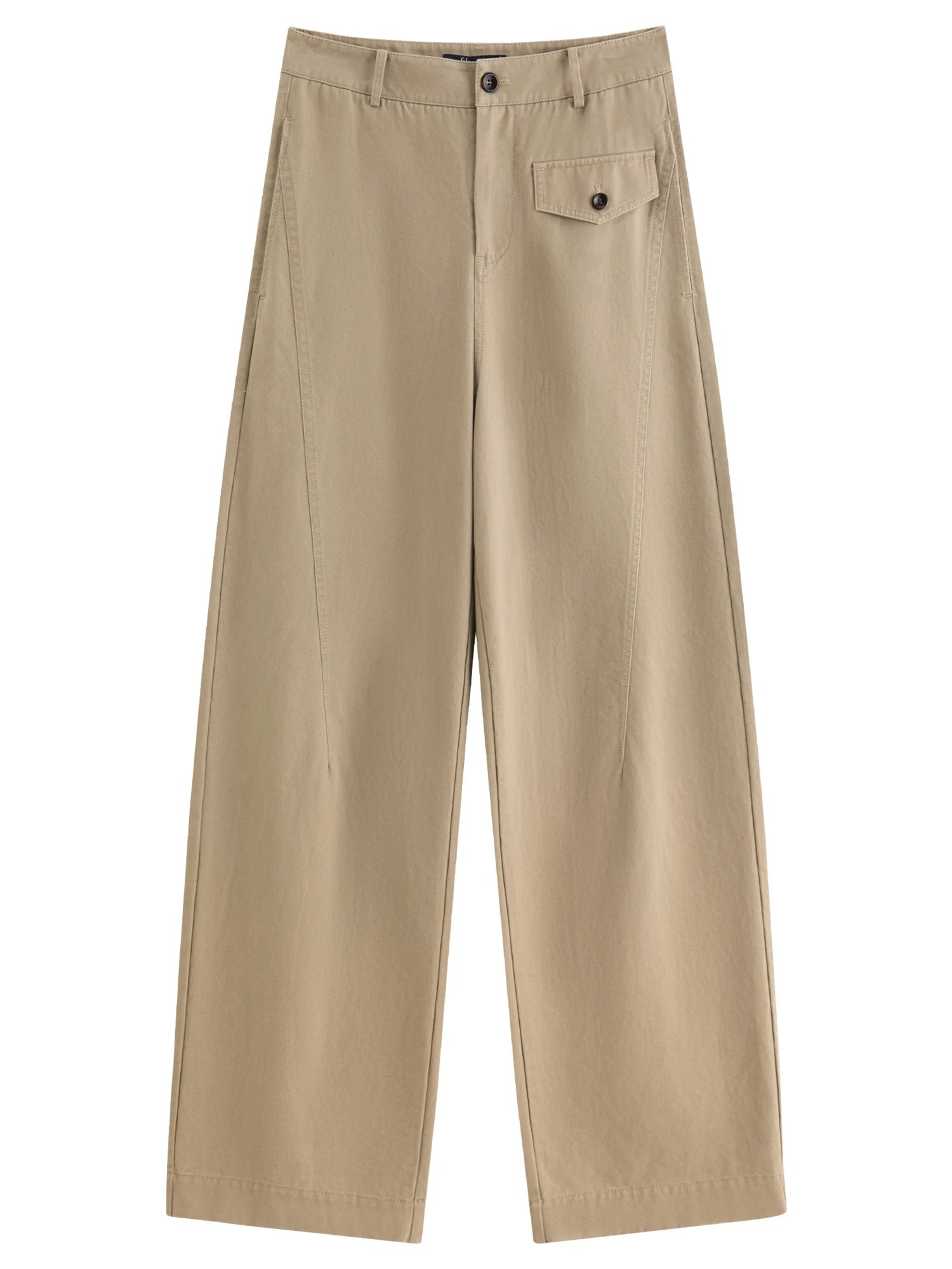 2025 Women's Khaki Cotton Pants - Vintage Straight Leg