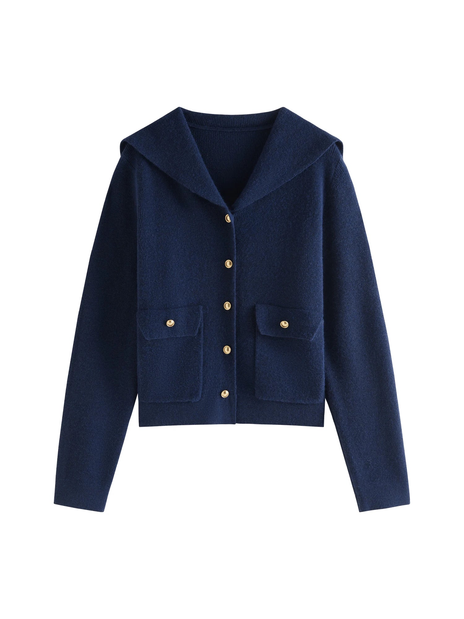 FSLE Office Lady College Style V-shaped Lapel Collar Knitted Sweater Inside 2024 Winter New Base Casual Sweater 24FS14309