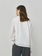 ​ Fsle outono elegante blusa 2025 assimétrico babado camisa com decote em v estilo coreano design chique senhora do escritório camisa casual feminina ​