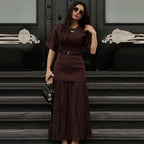 Chic Pleated Maxi Dress