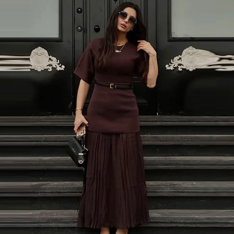 Chic Pleated Maxi Dress