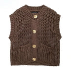 Chic Knit Sleeveless Vest for Women - Fall/Winter Essential