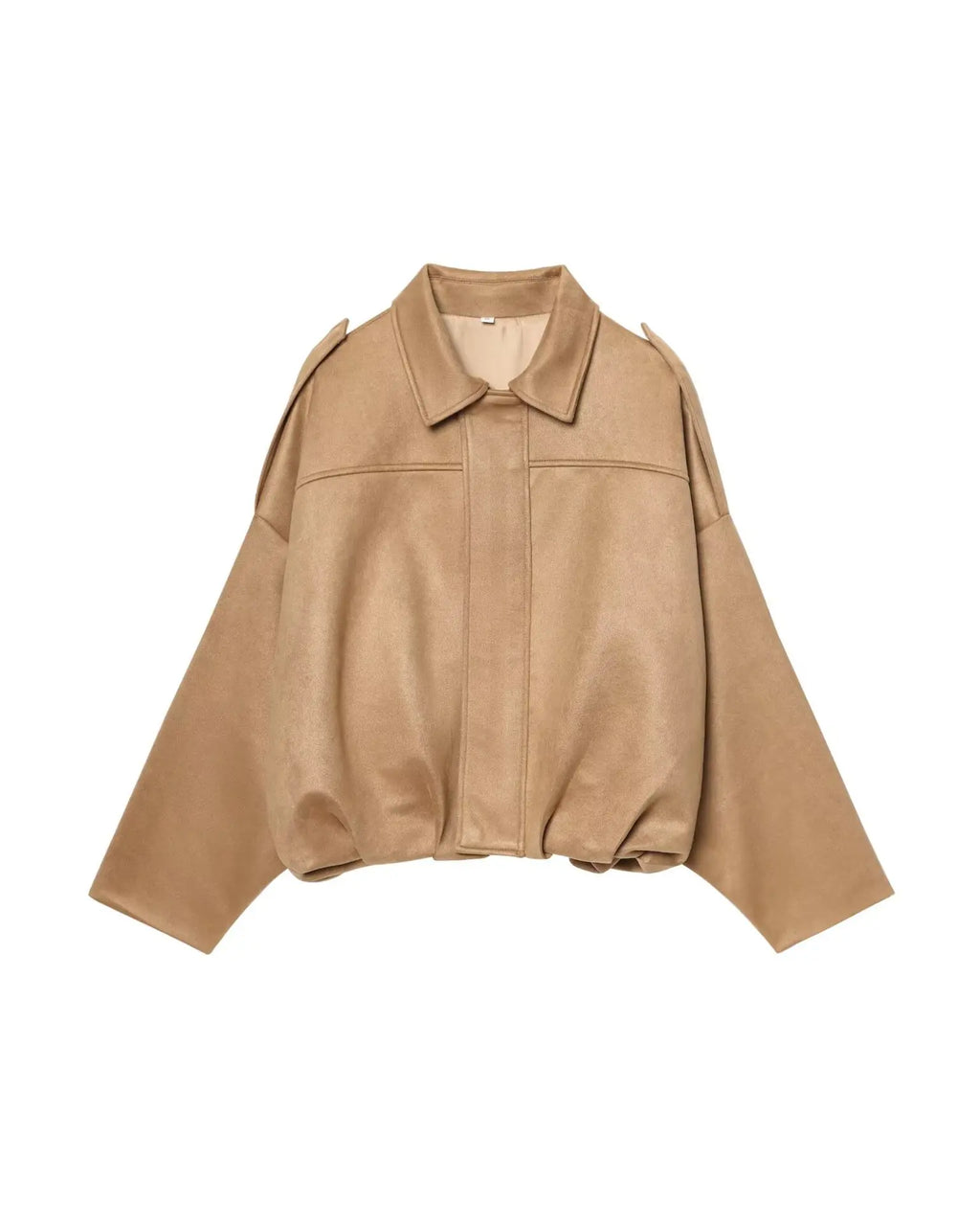 Retro Suede Jacket with Zipper Collar - Women's Fashion