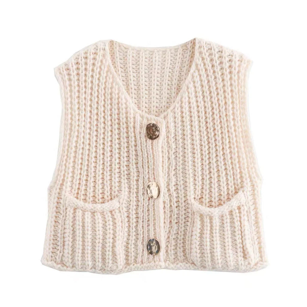 Chic Knit Sleeveless Vest for Women - Fall/Winter Essential