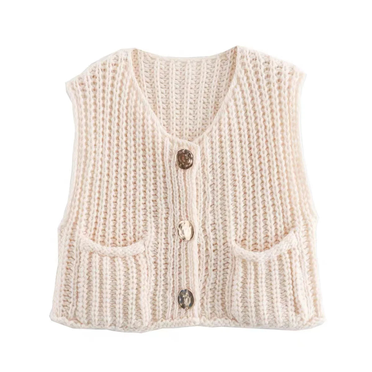 Chic Knit Sleeveless Vest for Women - Fall/Winter Essential