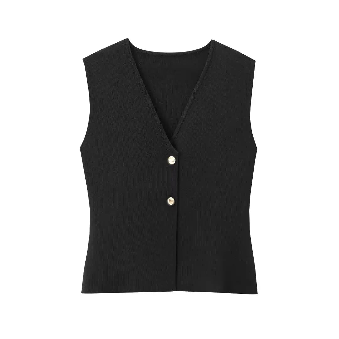 Elegant Women's Knit Vest - Sleeveless Summer Essential