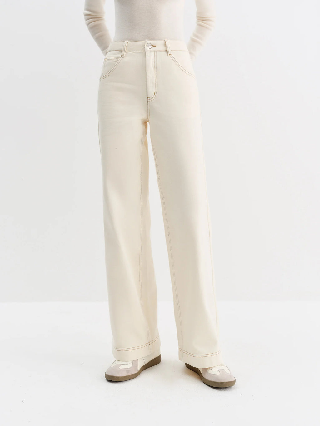 Fsle calças jeans retas de cintura alta para mulheres inverno sólido simples all-match 2025 novas calças longas e curtas versáteis estilo coreano