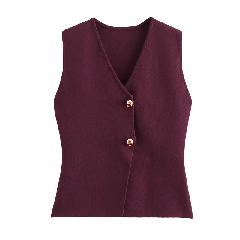Elegant Women's Knit Vest - Sleeveless Summer Essential
