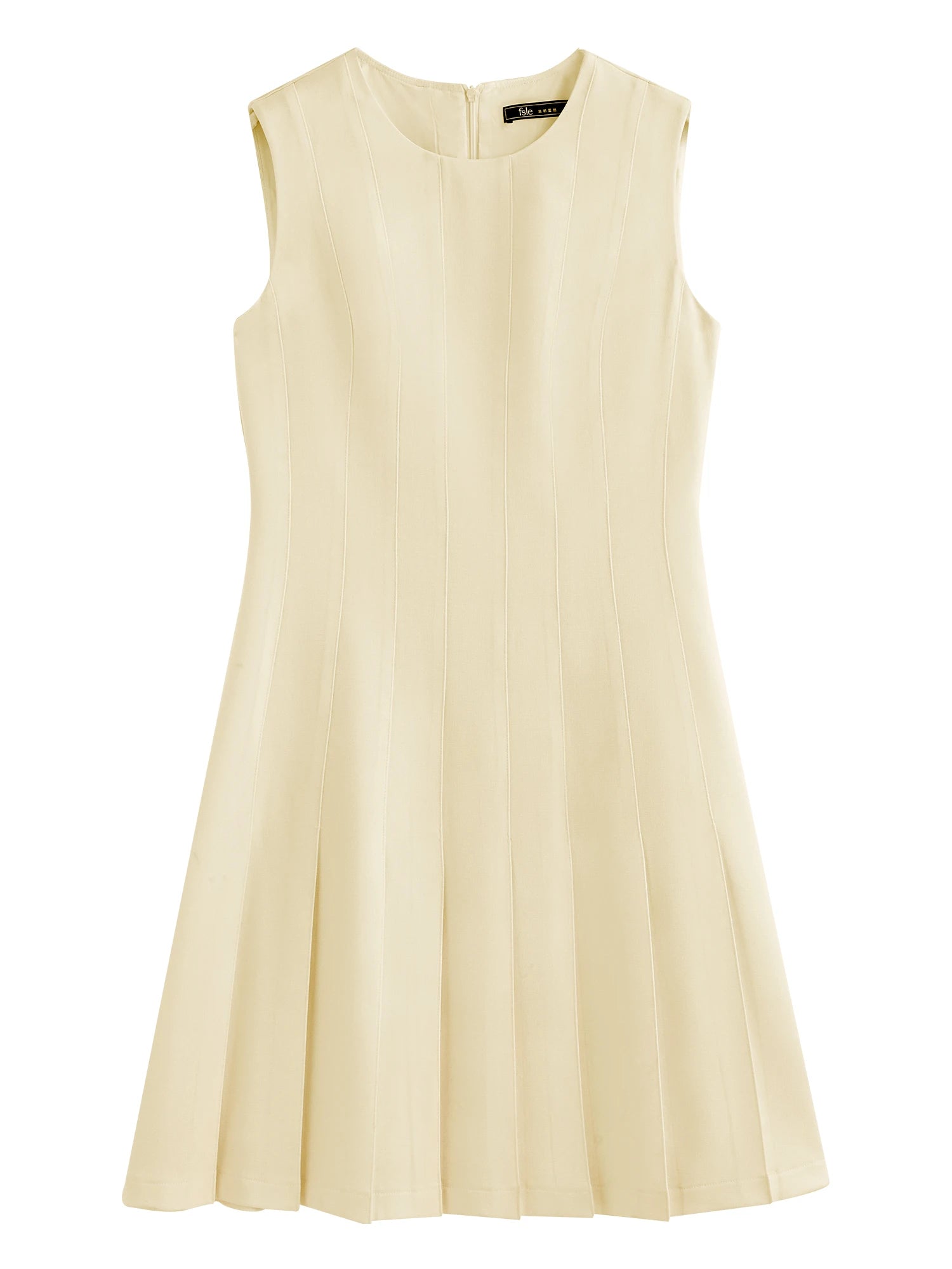 Fsle【série premium】minalismo estilo dinheiro antigo acetato sem mangas colete vestido plissado para mulher 2025 nova chegada vestido 25fe12050