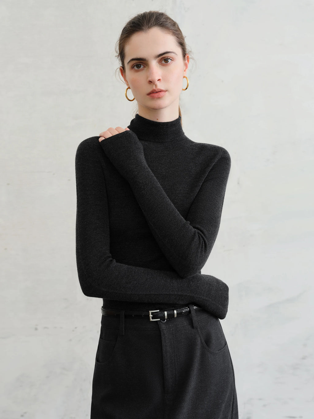 Premium Wool Mock Neck Thermal Layer Top