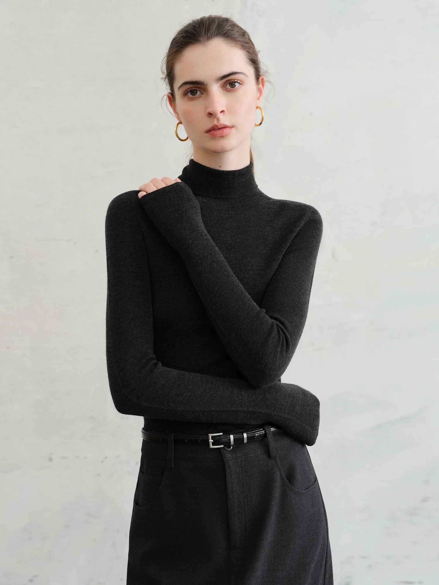 Premium Wool Mock Neck Thermal Layer Top