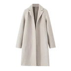 Elegant Women's Long Open-Front Trench Coat
