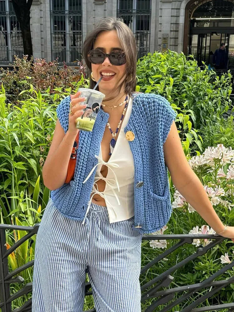 Chic Knit Sleeveless Vest for Women - Fall/Winter Essential