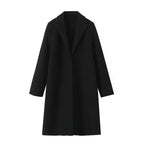 Elegant Women's Long Open-Front Trench Coat