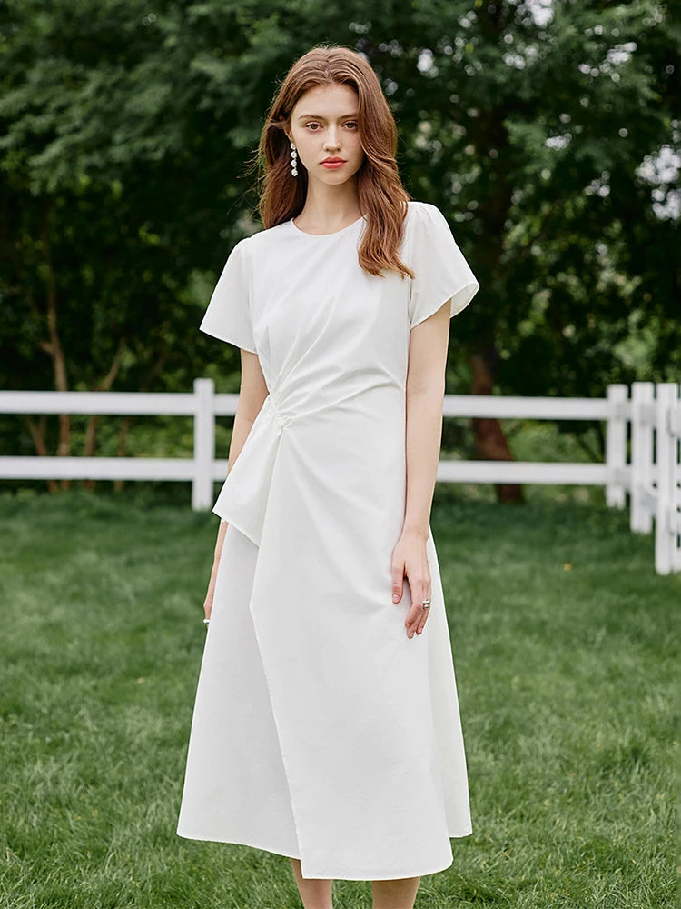 Elegant Summer A-Line Dress for Women - Black & White