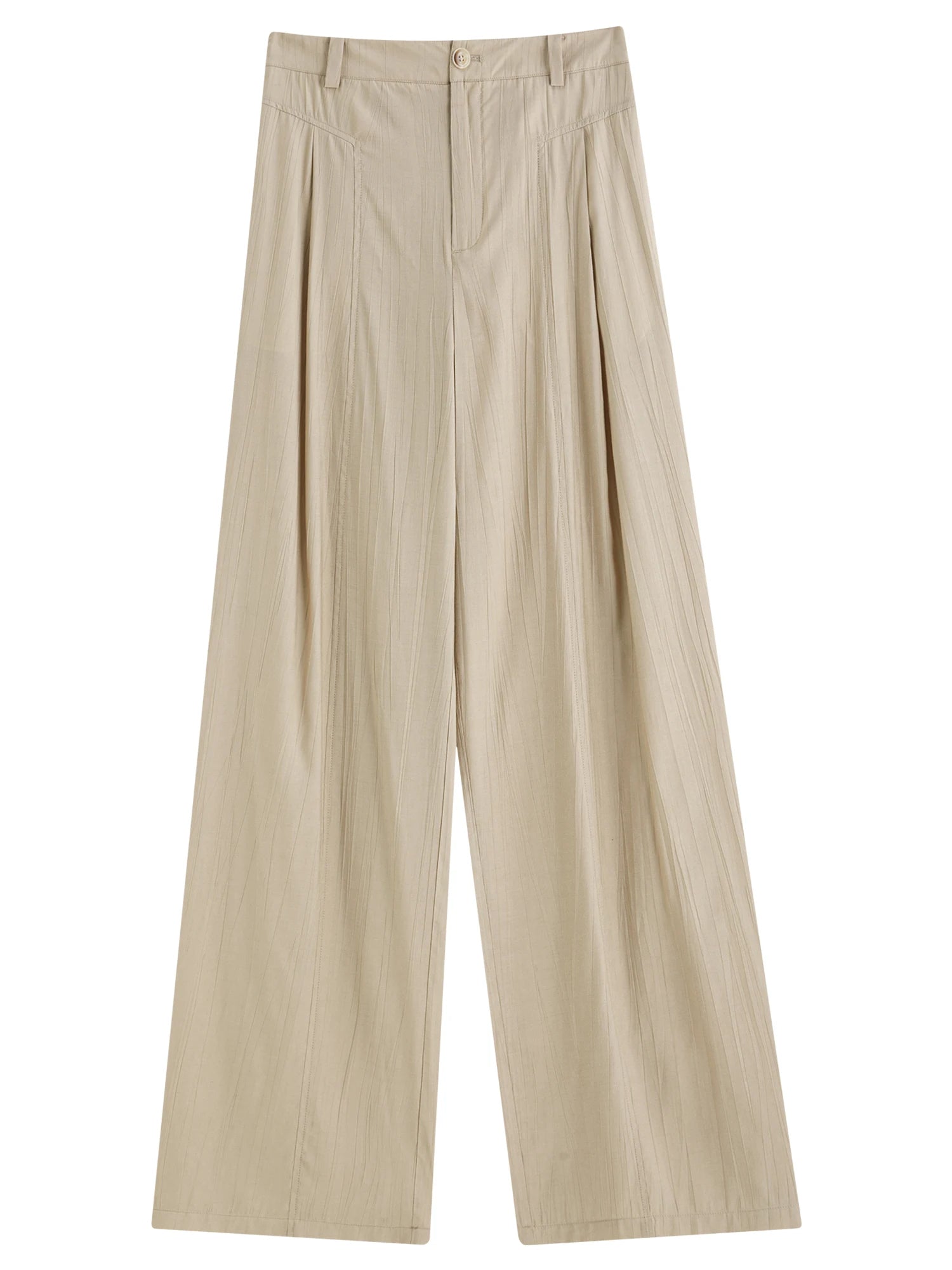 Fsle solto versátil drape calças casuais femininas 2025 verão nova cintura alta commuter calças retas 25fs12499