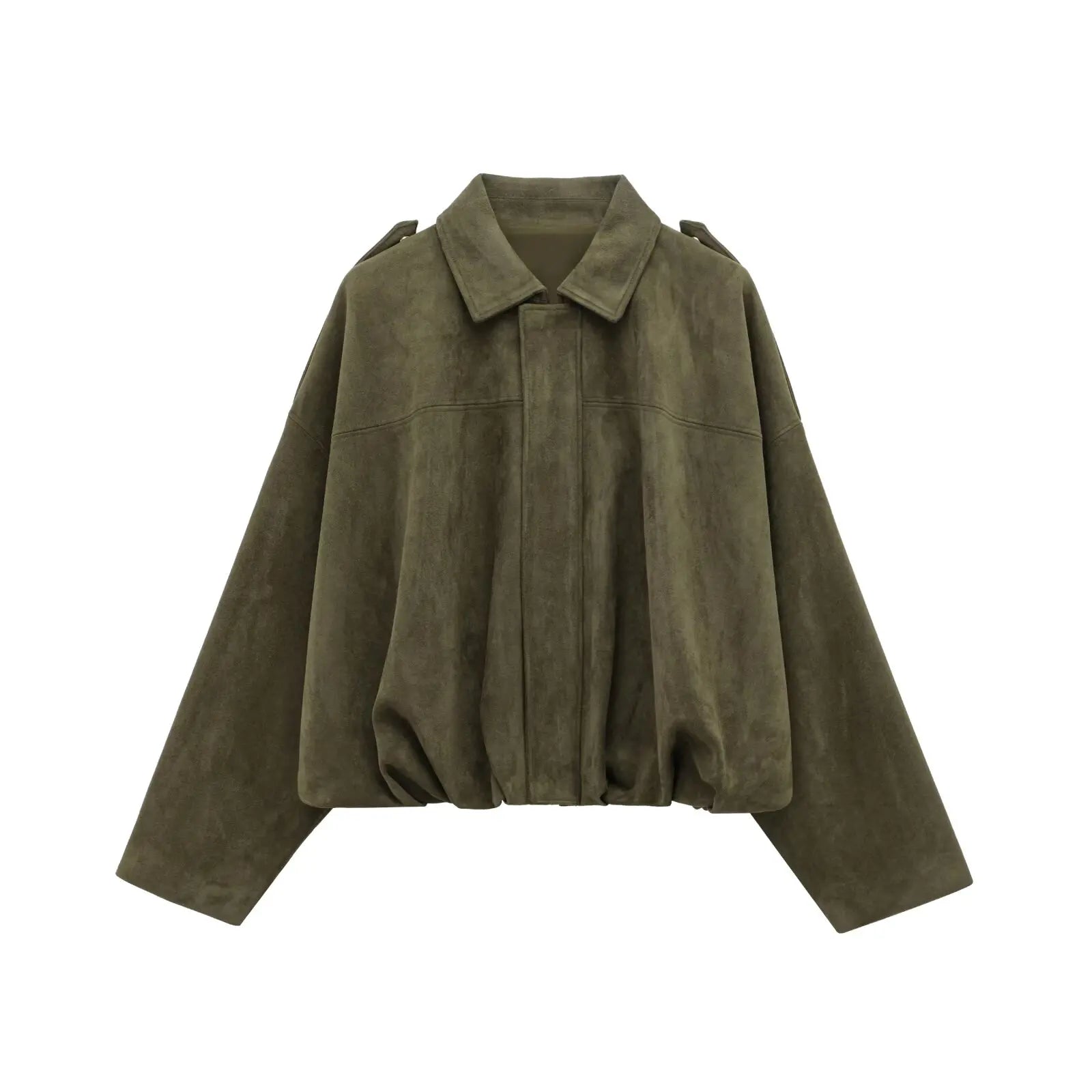 Chic Suede Batwing Sleeve Jacket - Urban Elegance