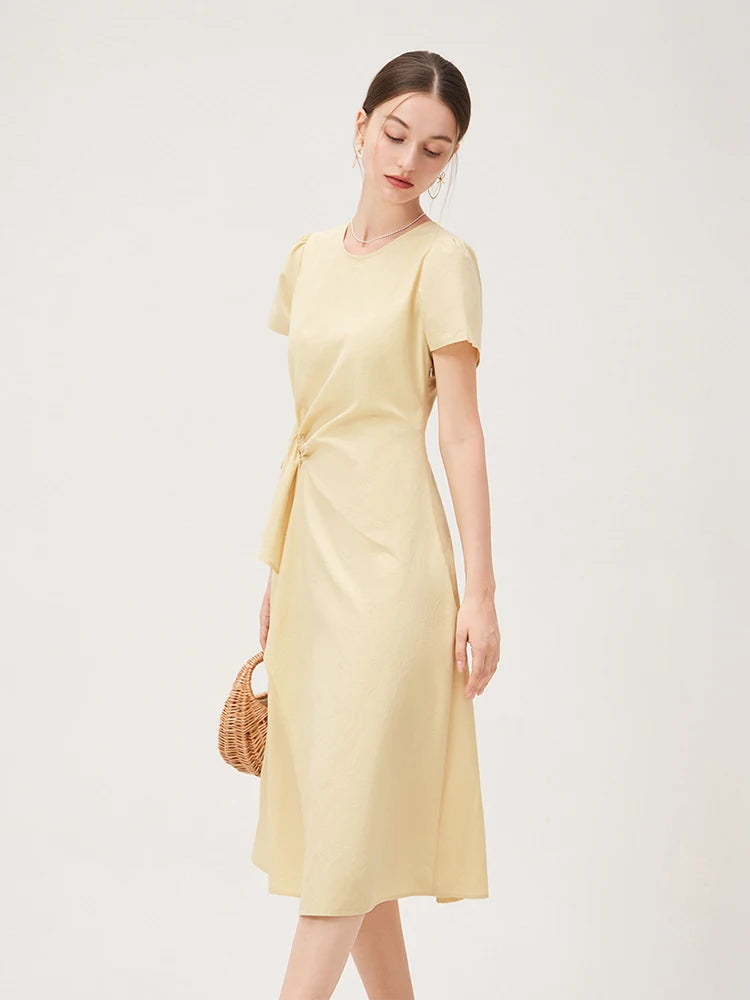 Fsle clássico a linha verão vestido longo para as mulheres 2024 verão novo fino ajuste versátil commuter feminino branco preto vestido 24fs12719