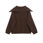 Duoperi moda feminina 2 peças conjuntos marrom pulôver sweatshirts & calças de cintura alta elástica feamle chique senhora calças conjunto