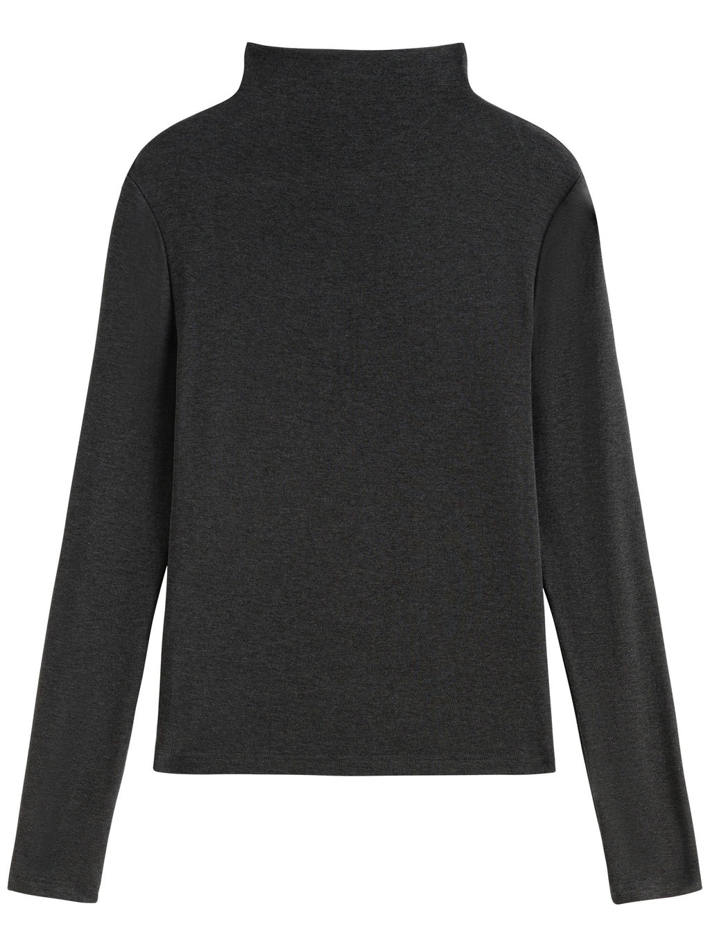 FSLE[-Pulôver feminino fino com pescoço simulado, pulôver elástico verde, suéteres femininos, viajante preto, tops de manga comprida, 24FS14415, 4 cores