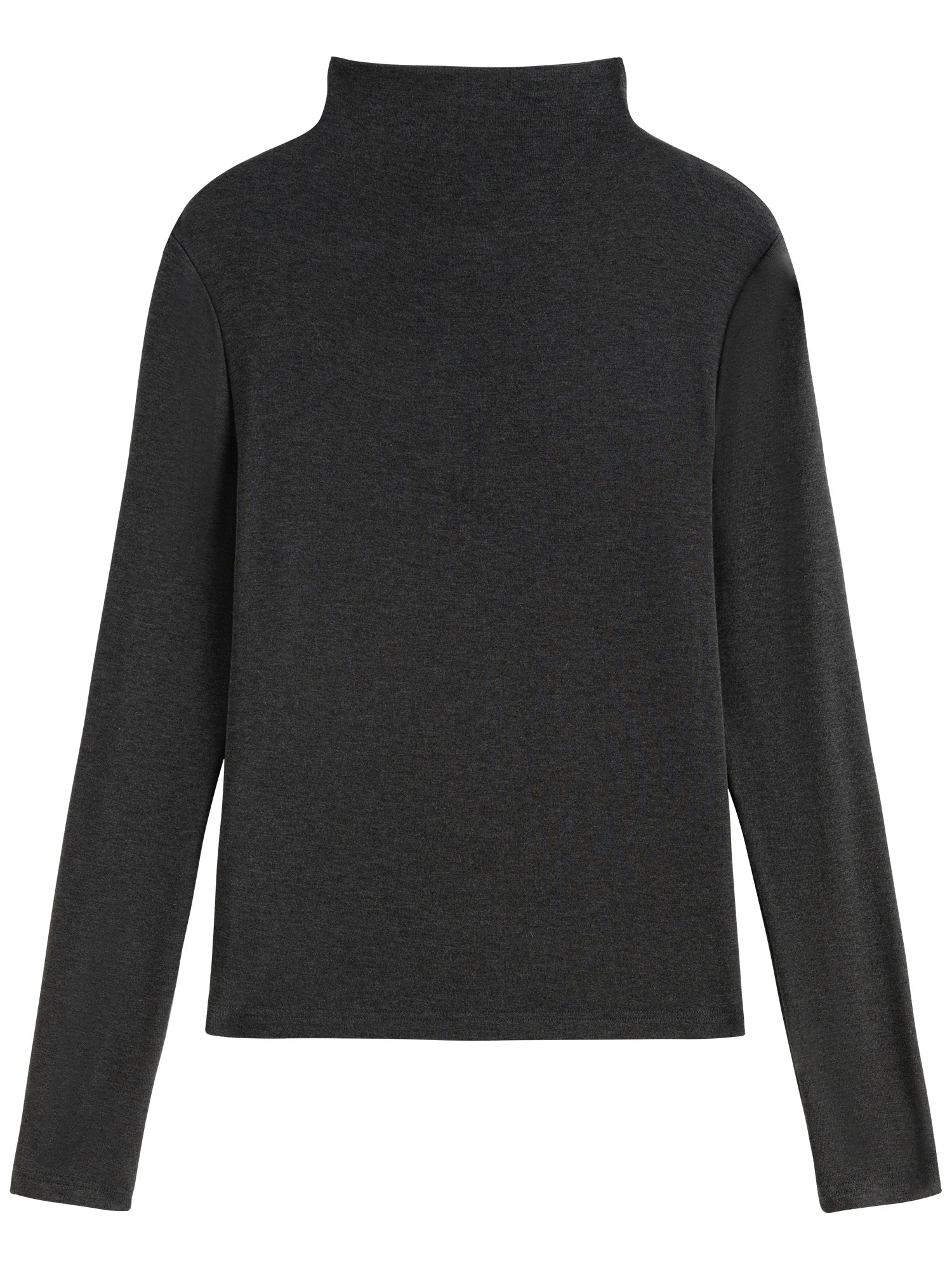 FSLE[-Pulôver feminino fino com pescoço simulado, pulôver elástico verde, suéteres femininos, viajante preto, tops de manga comprida, 24FS14415, 4 cores