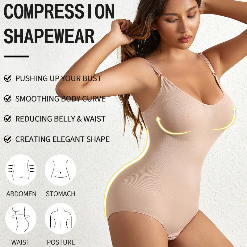 Bodysuit sólido shapewear corpo shaper mulheres barriga moldar superior coxa mais magro cintura trainer redutor emagrecimento roupa interior