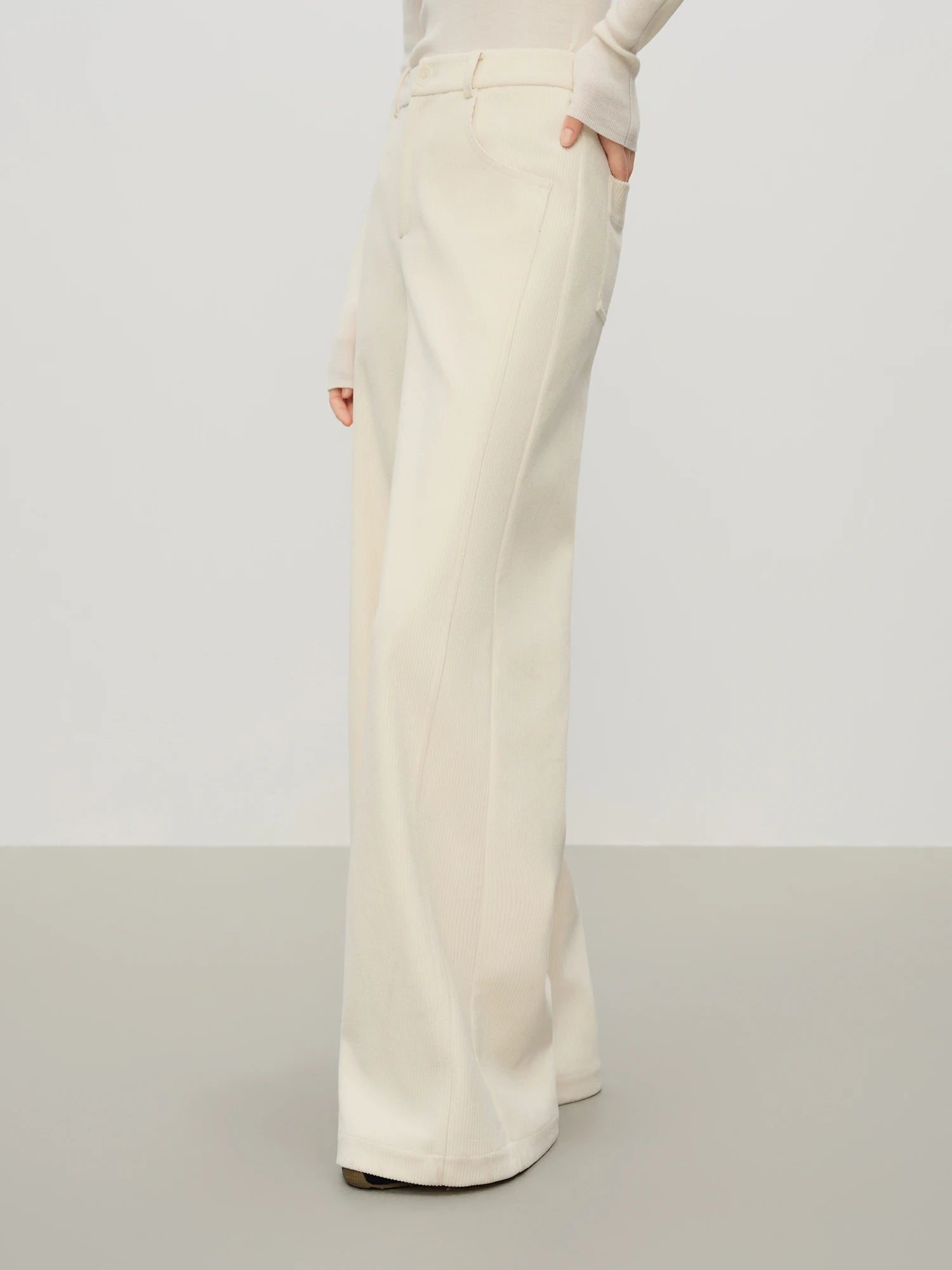 Fsle vintage relaxado drapeado reto casual tros tecido espinha de peixe para mulheres inverno 2025 nova chegada calças efeito de emagrecimento