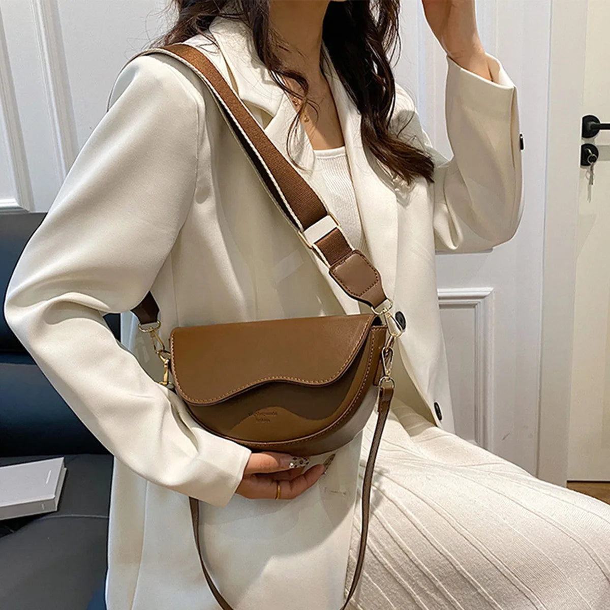 Casual minimalista senhoras crossbody sela saco elegante axilas saco na moda bolsa de ombro para mulher
