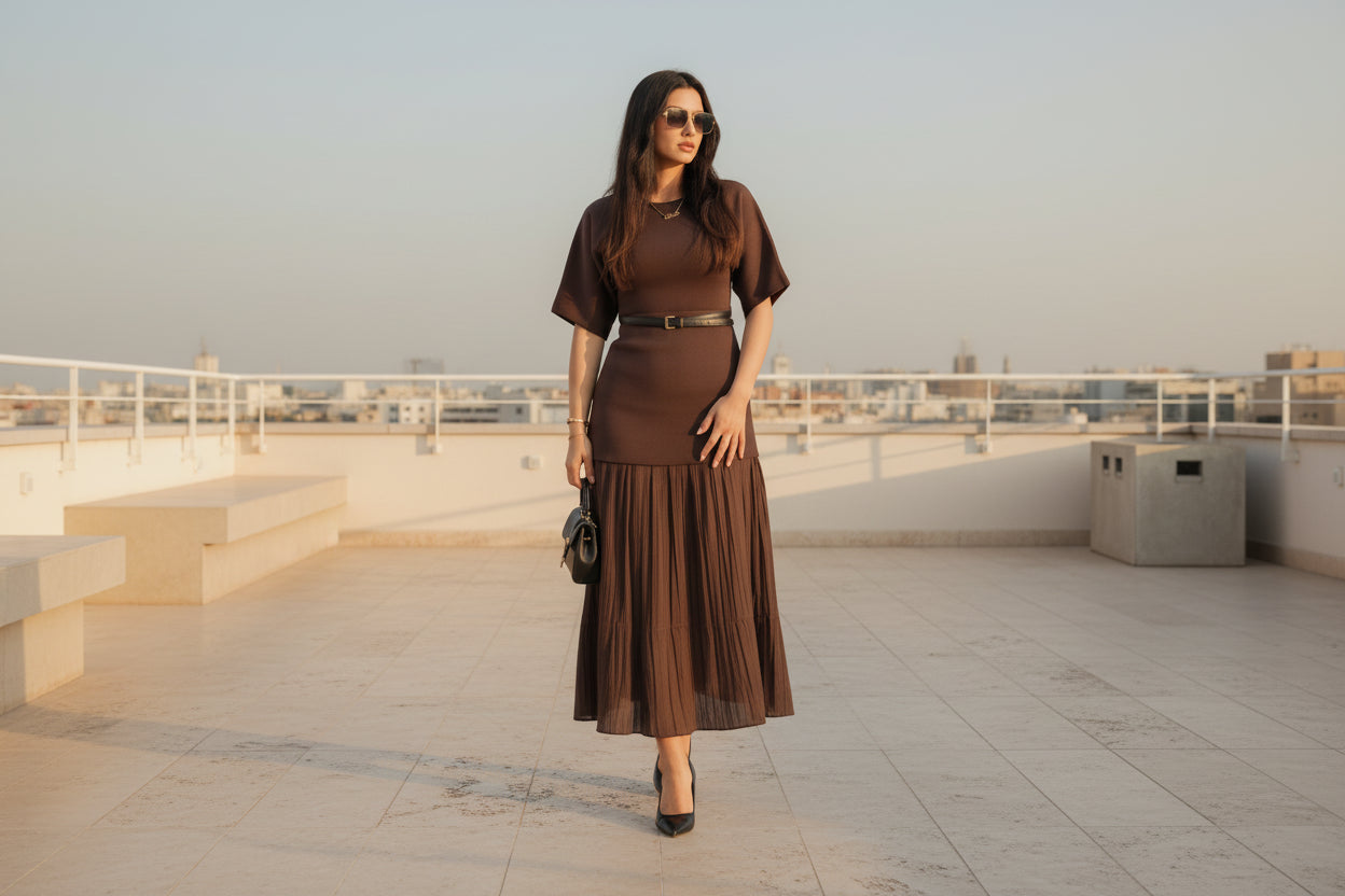 Chic Pleated Maxi Dress