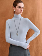Premium Wool Mock Neck Thermal Layer Top