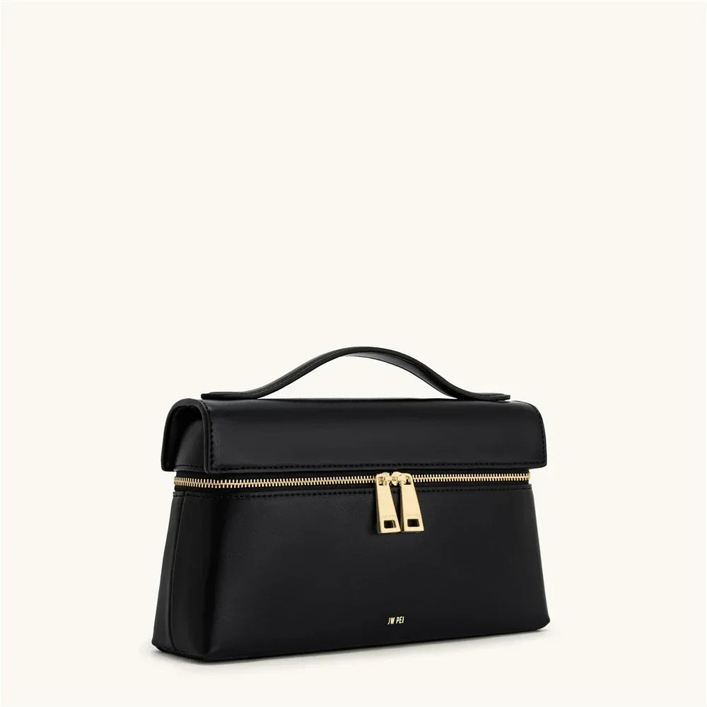 JW PEI Thea Women's Genuine Leather Handbag Lunchbox Style Top Handle Crossbody Bag Commuter-Friendly Shoulder Fashion,2025 New