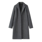 Elegant Women's Long Open-Front Trench Coat