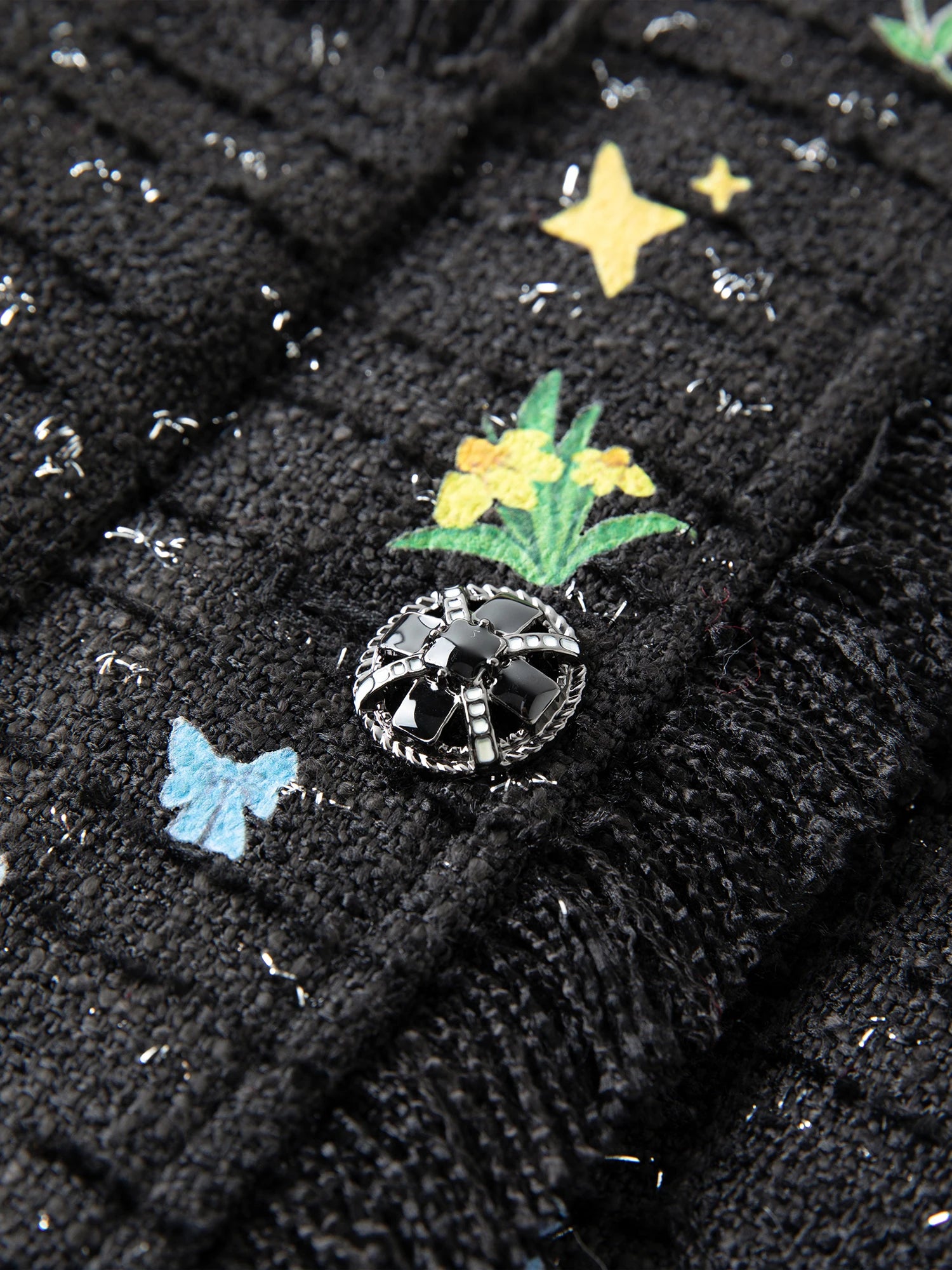 Fsle jaqueta curta de tweed estilo moda, design pintado à mão, novo inverno, streetwear, elegante, sofisticado, temperamento ins