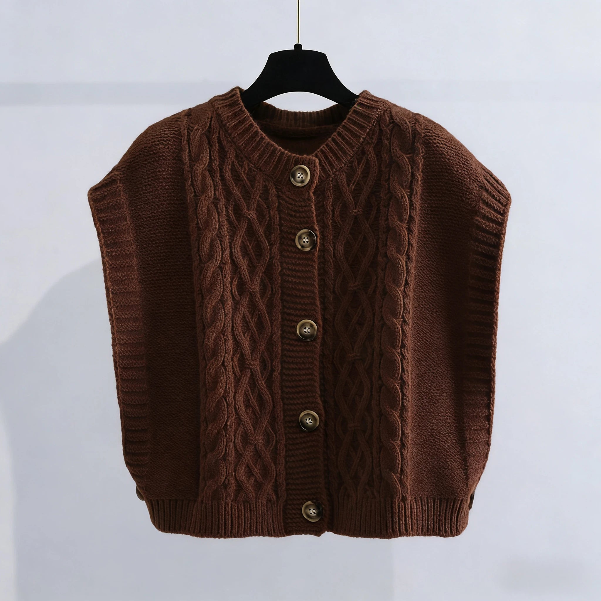 Cozy Cable Knit Vest Cardigan for Women