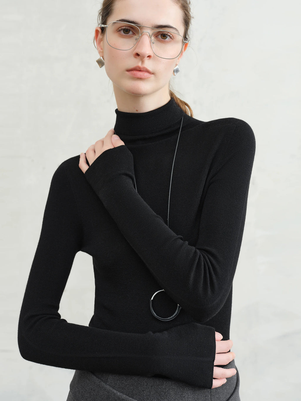 Premium Wool Mock Neck Thermal Layer Top